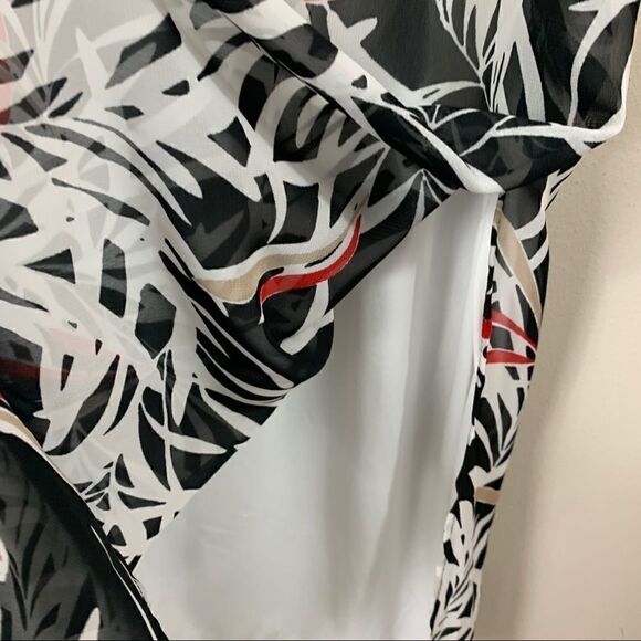 Nine West off shoulder maxi black white red sz 12 D1 - Picture 8 of 10